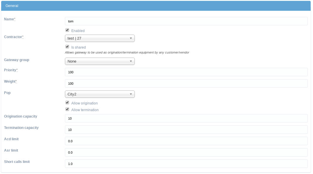 YETI Web interface - Form for entering information