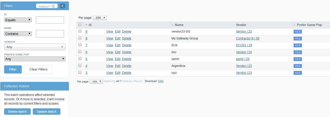 YETI Web interface - working space